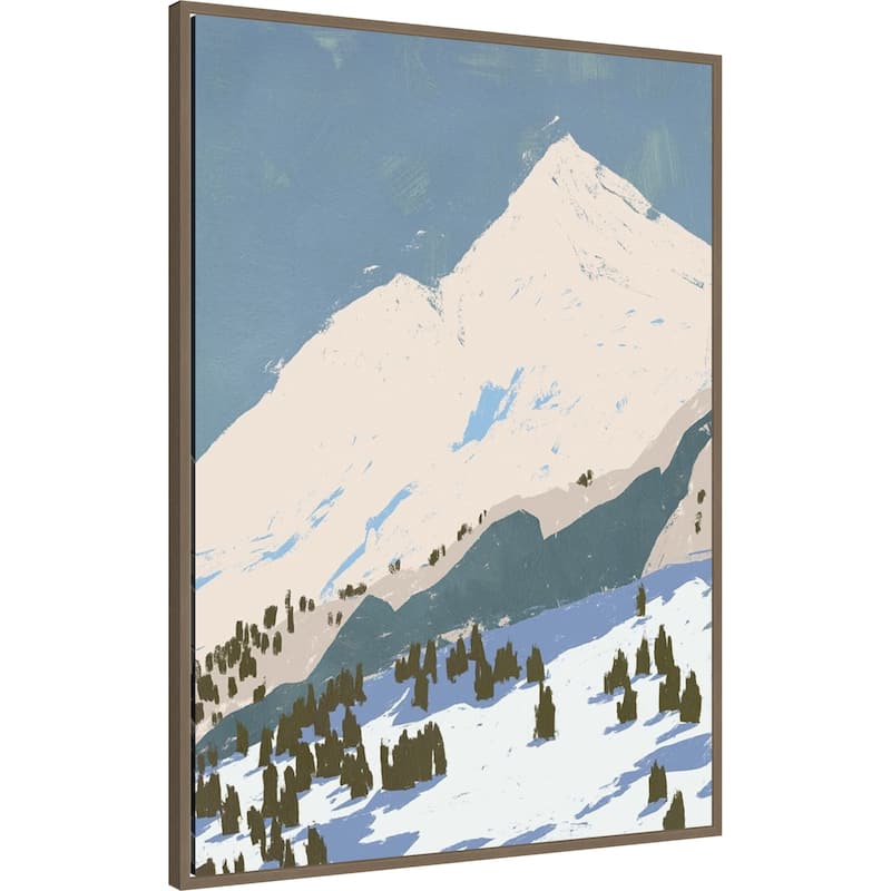 Bunny Slopes I by Jacob Green Framed Canvas Wall Art Print - Sylvie Dark Gold