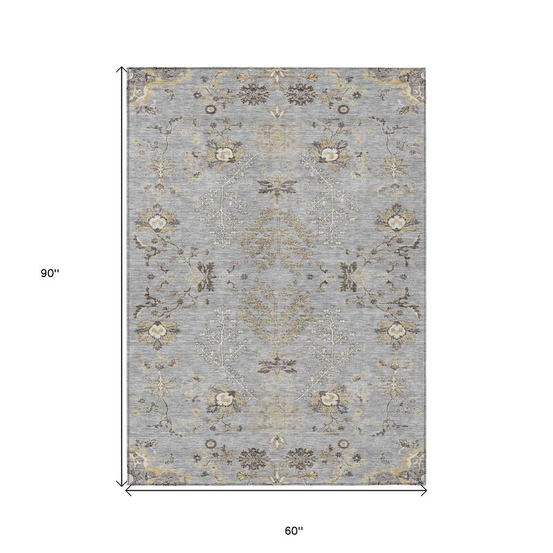 HomeRoots Floral Transitional Rectangle Outdoor Rug