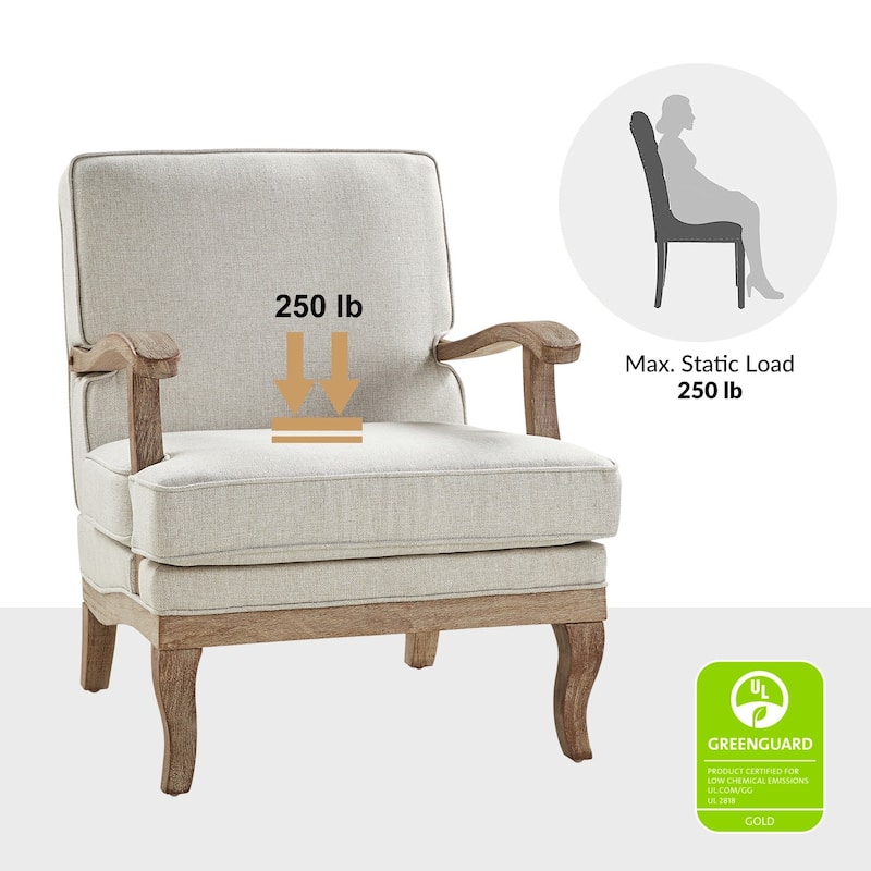 Rinaldo Farmhouse Polyester Armchair with Comfortable Backrest and Cushion by HULALA HOME