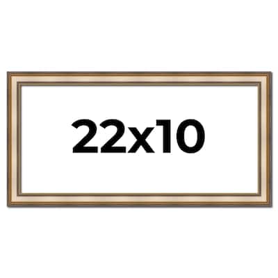 22x10 Frame Gold Solid Wood Shadow Box Width 1.5 Inches | Interior Frame Depth 2 3/8 Inches