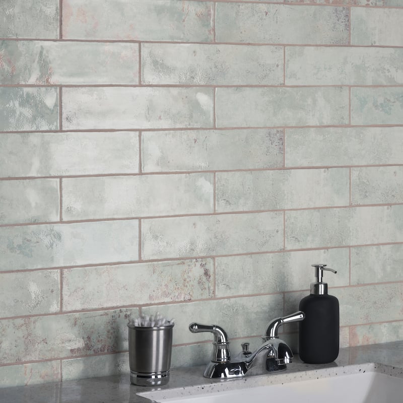 Merola Tile Biarritz Green 3" x 12" Ceramic Wall Tile