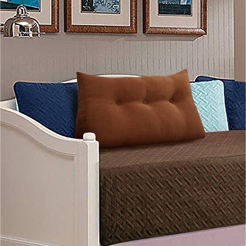 Corduroy Headboard Wedge Reading Pillow for Twin Dorm Bed & Daybed Side Back Support
