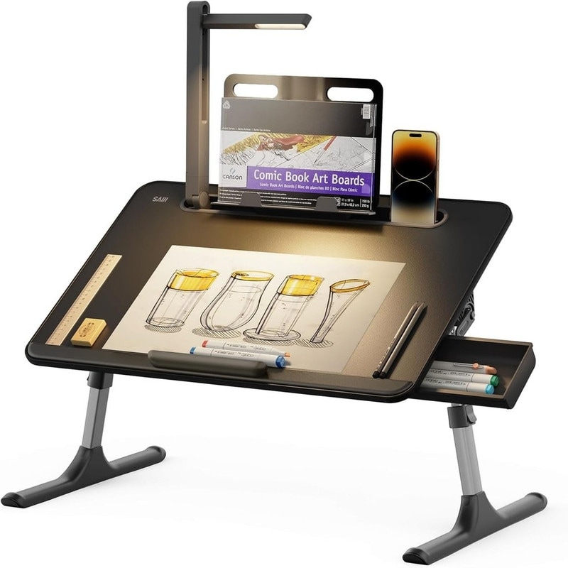 Laptop Table with LED Desk Light