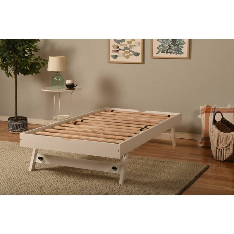 Somette Boho Pop Up Bed with Linen Stone Mattress