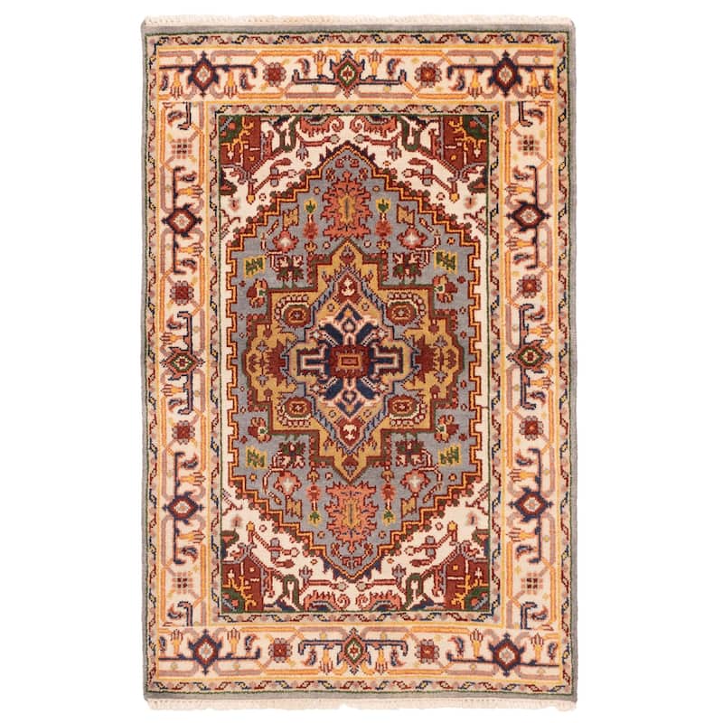 ECARPETGALLERY Hand-knotted Serapi Heritage Light Blue Wool Rug - 3'10 x 6'1