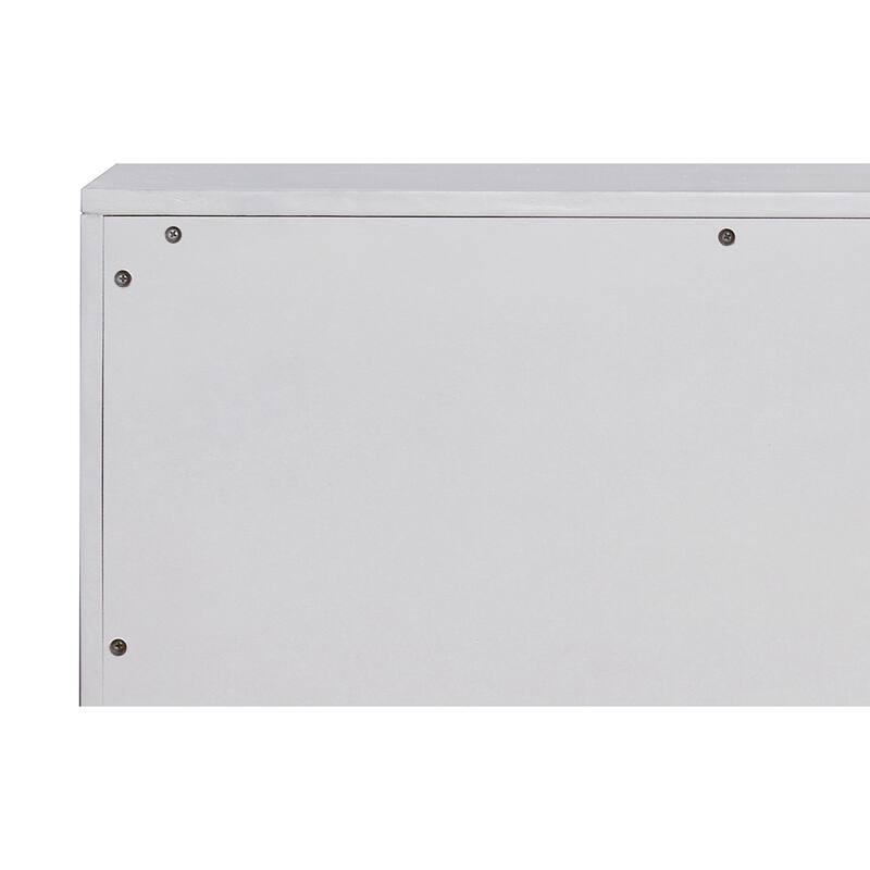 Metallic Silver and Champagne Finish Console Cabinet