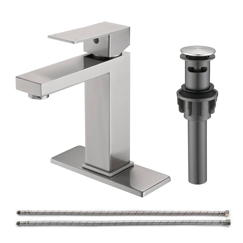 Vanityfair Single Hole Single Handle Bathroom Faucet with Drain Assembly - Brushed Nickel
