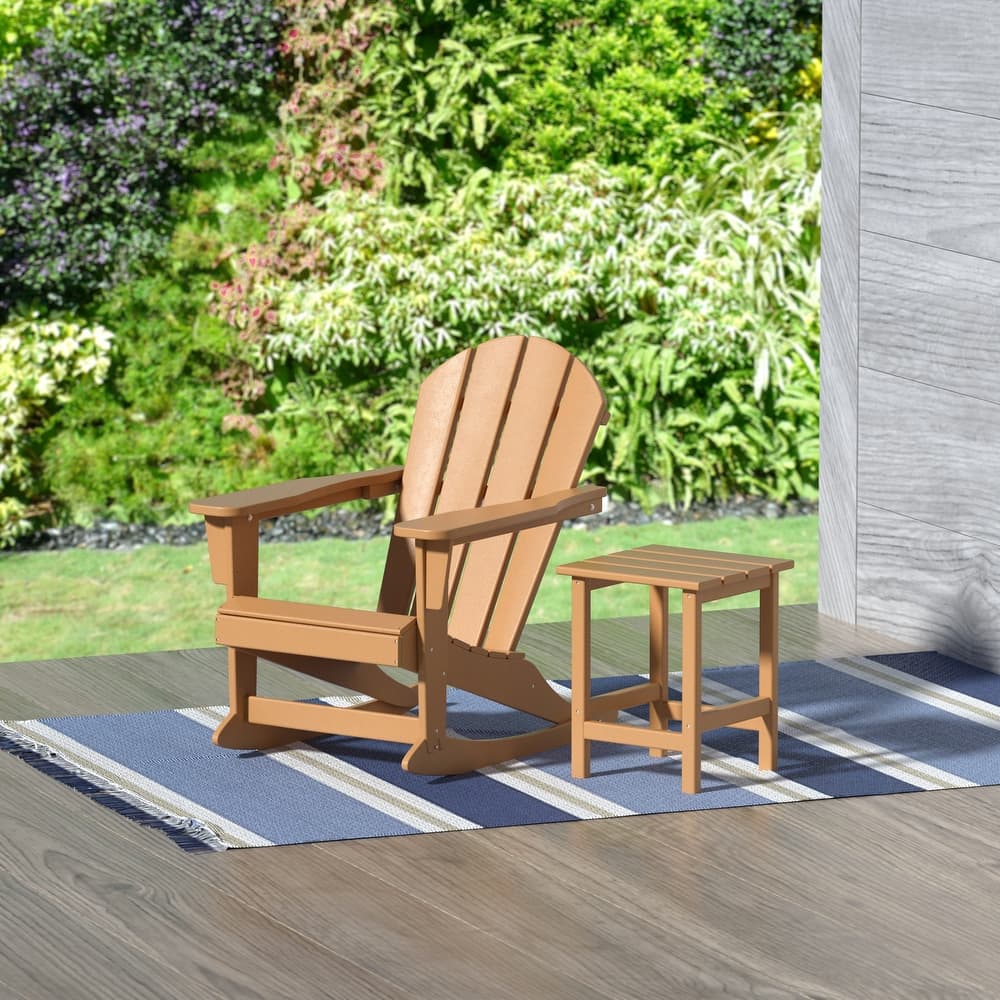 Laguna Hdpe All Weather Outdoor Patio Rocking Chair With Side Table (2-Piece Set)