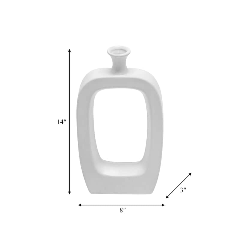 Sagebrook Home Modern Coastal Cut Out Ceramic Bud Vase