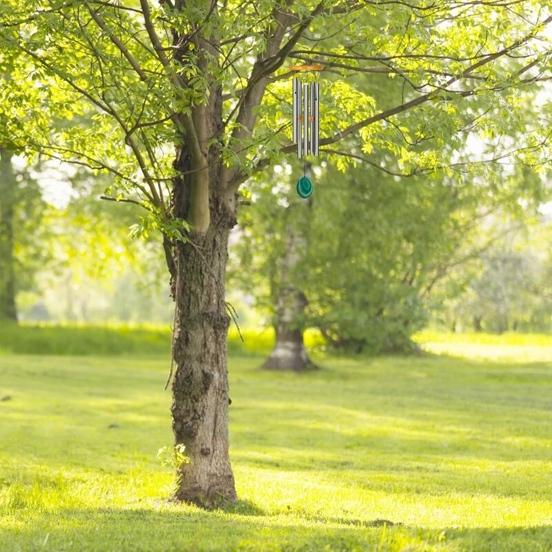 24-inch Aluminum Celtic Wind Chime for Outdoor, Green Agate