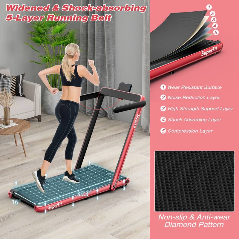 Gymax Motorized Treadmill Folding Under Desk Electric Treadmill - 49'' x 27'' x 42''