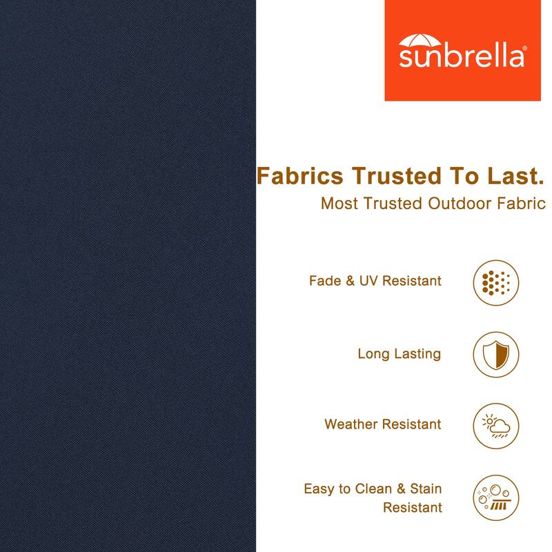 Aoodor 24x25x6 Inch Outdoor Patio Chair Cushions Set, Weather-Resistant Sunbrella Fabric Outdoor Cushion - 24"x25"