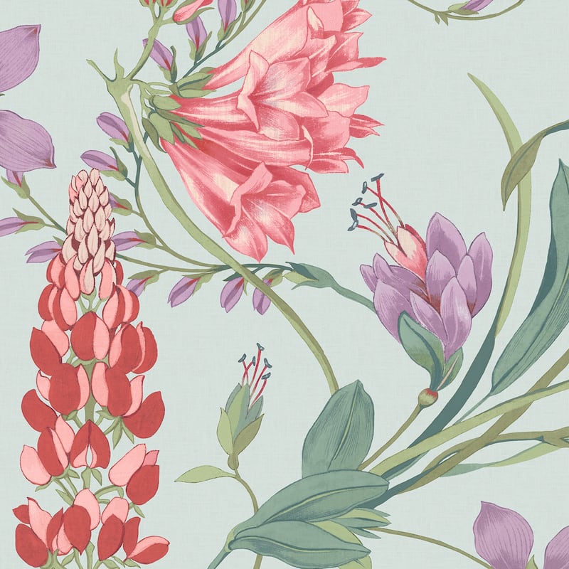 Graham & Brown Botanists Scroll Duck Egg Wallpaper