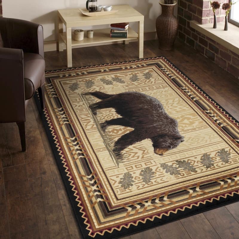 Nature's Nest GC_CBL3010 Black Lodge Area Rug