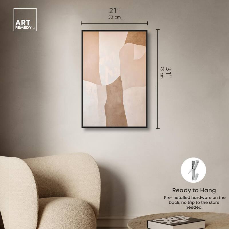 Forms in Beige I Canvas by Art Remedy