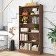 preview thumbnail 38 of 41, 6-Tier Open Bookcase, 72 inches Large Tall Bookshelf 11.81"D x 35.43"W x 72.04"H - Brown