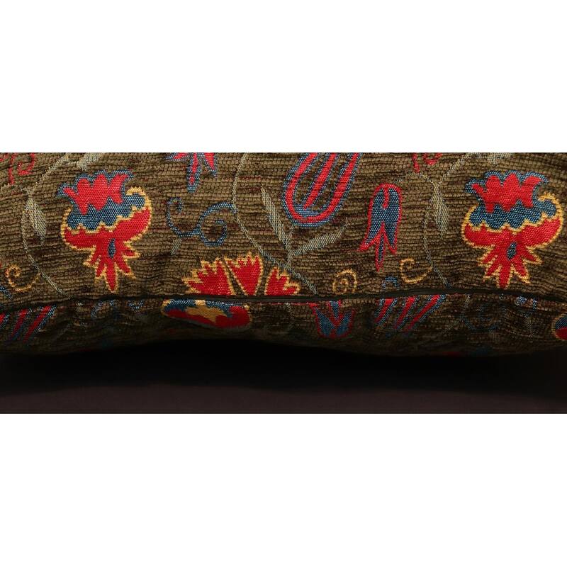 Carnation Fern Chenille Turkish Decorative Pillow
