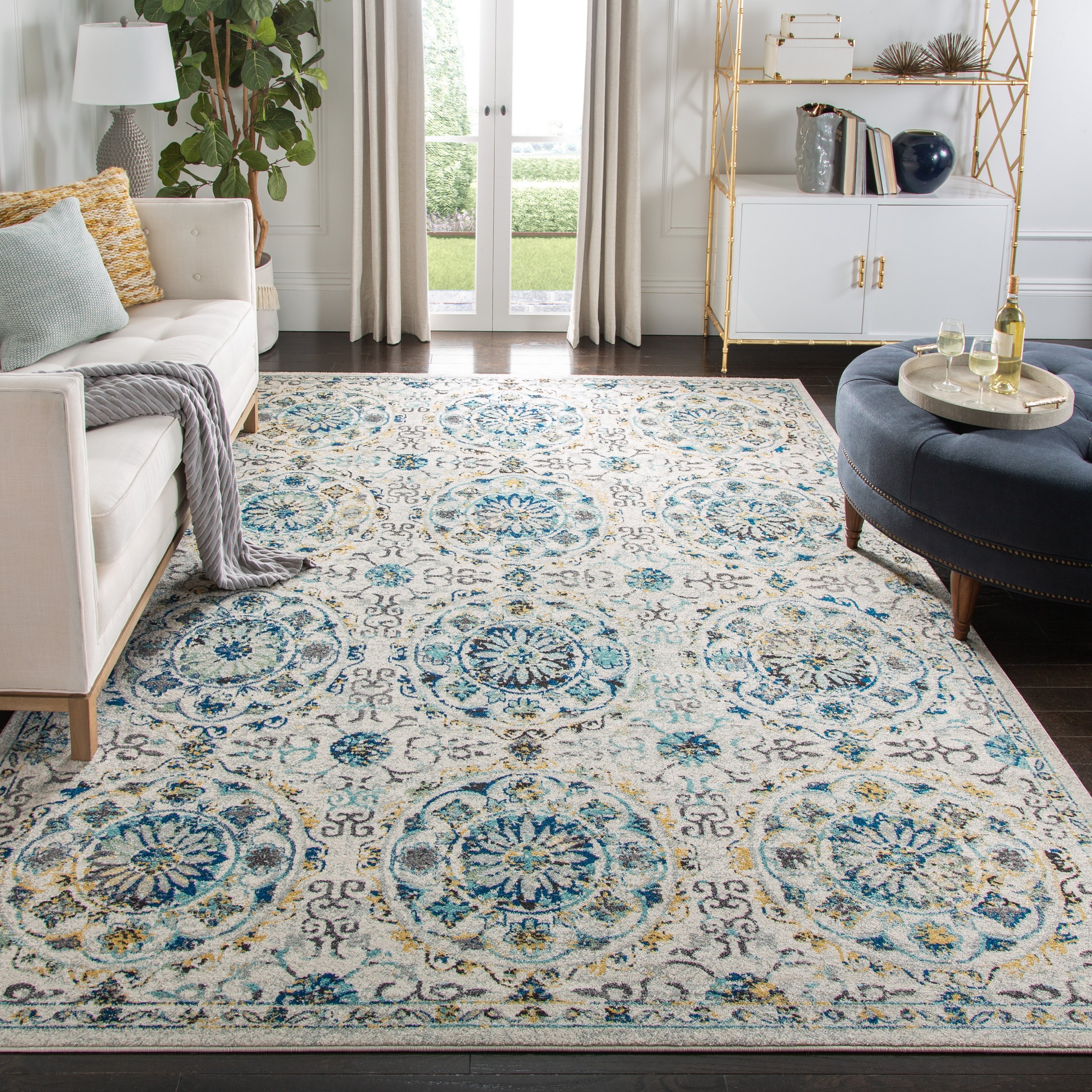 Safavieh Evoke 9' X 12' Power Loomed Rug in Navy and Ivory for sale