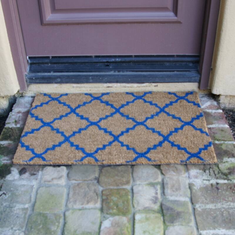 Rubber-Cal "Casablanca" Coir Mats - 18" x 30" - Blue or Brown