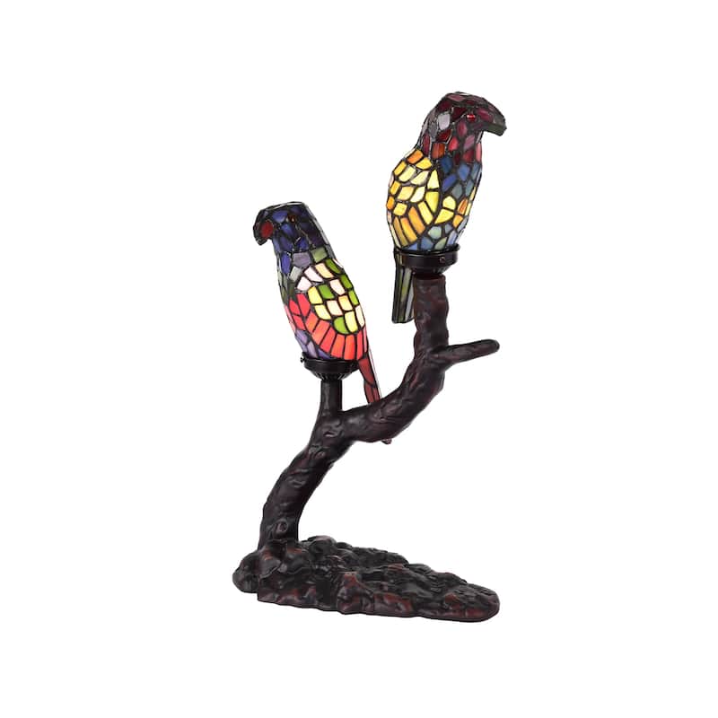Tiffany-style Exotic Birds Accent Lamp