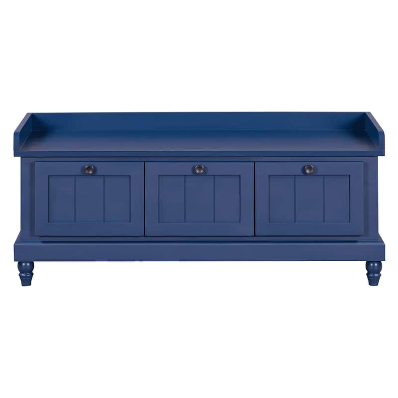 Shoe Bench with Lift Top Cushion Seat & Hidden Space, Entryway Shoe Storage Bench with 3 Drawers, Bedroom End of Bed Bench