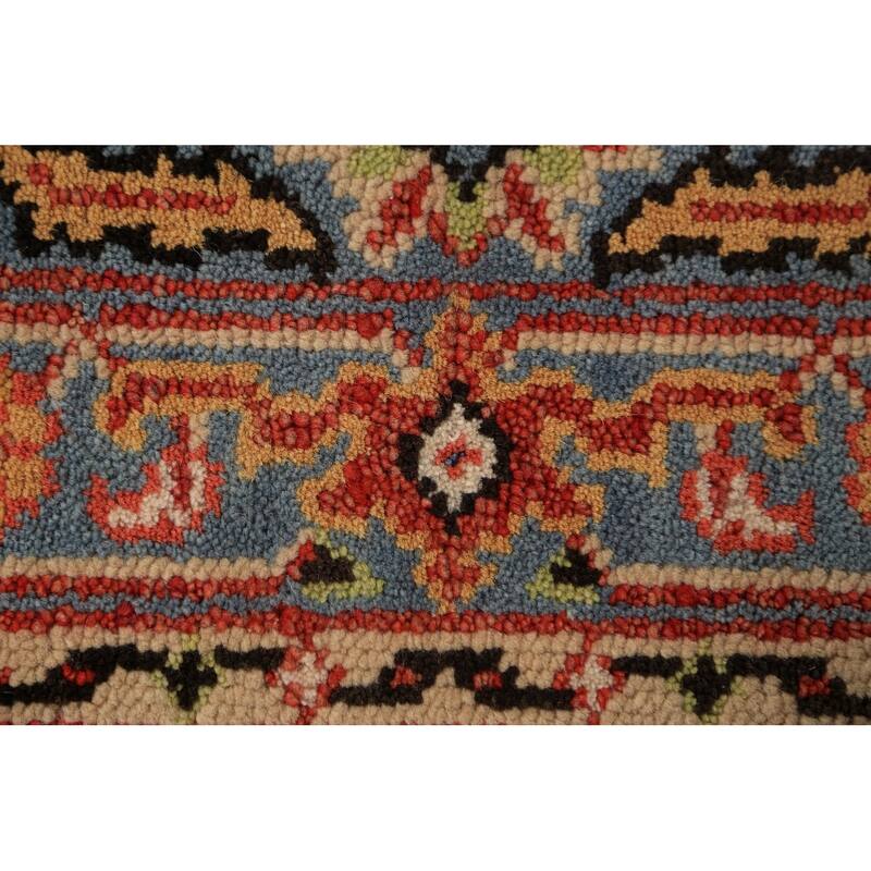 Light Blue Oushak Indian Foyer Rug Handmade Wool Carpet - 3'0"x 5'0"
