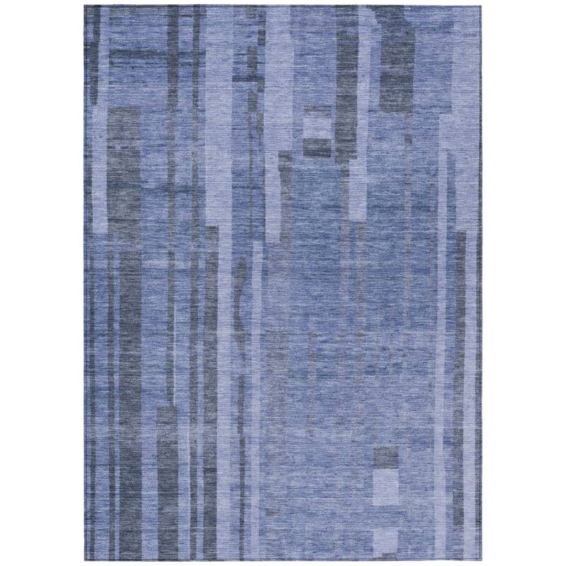 HomeRoots Striped Transitional Rectangle Outdoor Rug