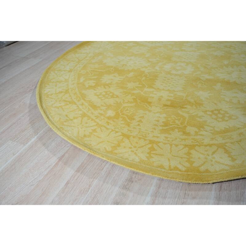 Hand-tufted Wool Yellow Traditional Oriental Overdyed Rug