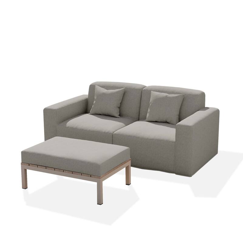 No Assembly Couch Outdoor Patio Modular Sofa with Coffee Table