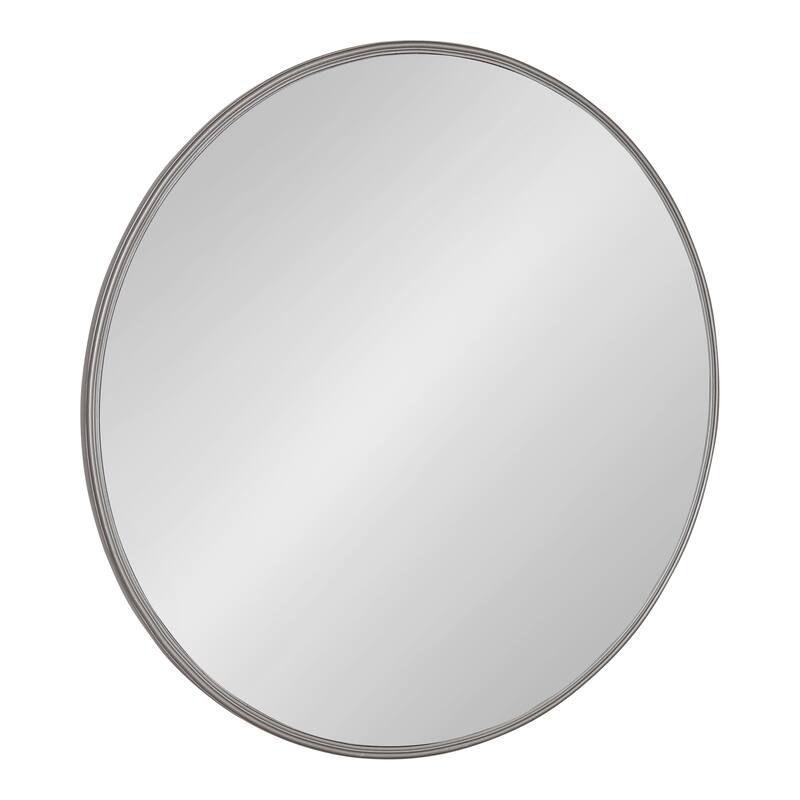 Kate and Laurel Caskill Round Framed Wall Mirror - 30" Diameter - Gray