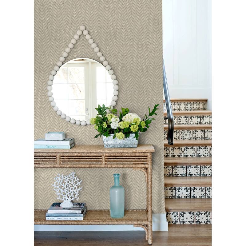 A-Street Prints Glynn Wheat Chevron Wallpaper
