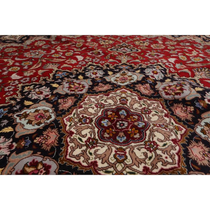 8'2''x8'2'' Round Hand Knotted Wool Red Traditional Oriental Area Rug - 8' 2'' x 8' 2''-Round