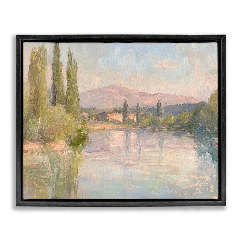 Stupell Place By The Lake Framed Floater Canvas Wall Art Design By Petal Prints Design - 31 x 25 - Black