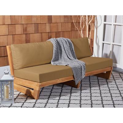 SAFAVIEH Couture Outdoor Julianne Solid Wood Patio Sofa - 70Wx35Dx28H