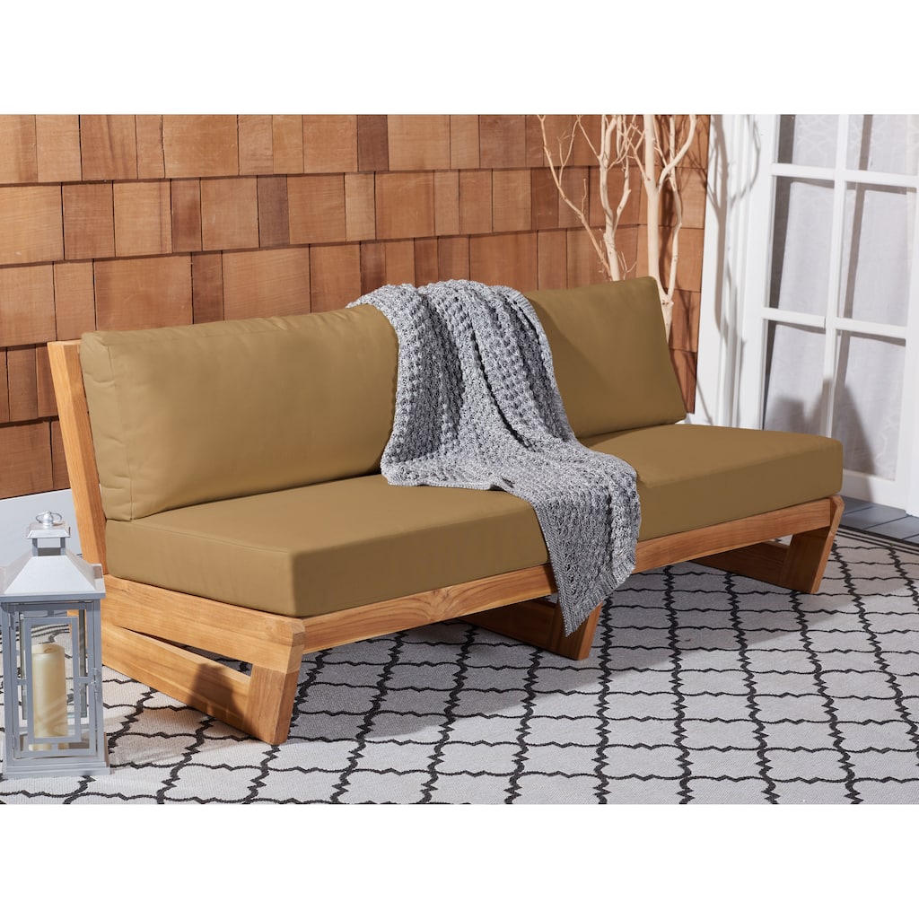 SAFAVIEH Couture Julianne Teak Patio Sofa - 70Wx35Dx28H