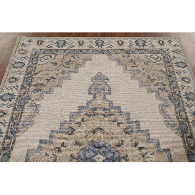 Geometric Moroccan Indian Area Rug Handmade Wool Carpet - 5'3"x 7'11"
