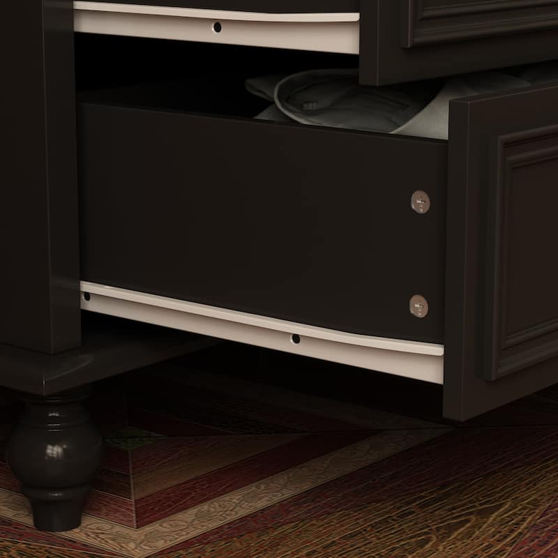 63" Wide 9/12 Drawer Dresser for Bedroom, Modern Farmhouse Double Dresser with Gold Knobs, Large Storage Chest