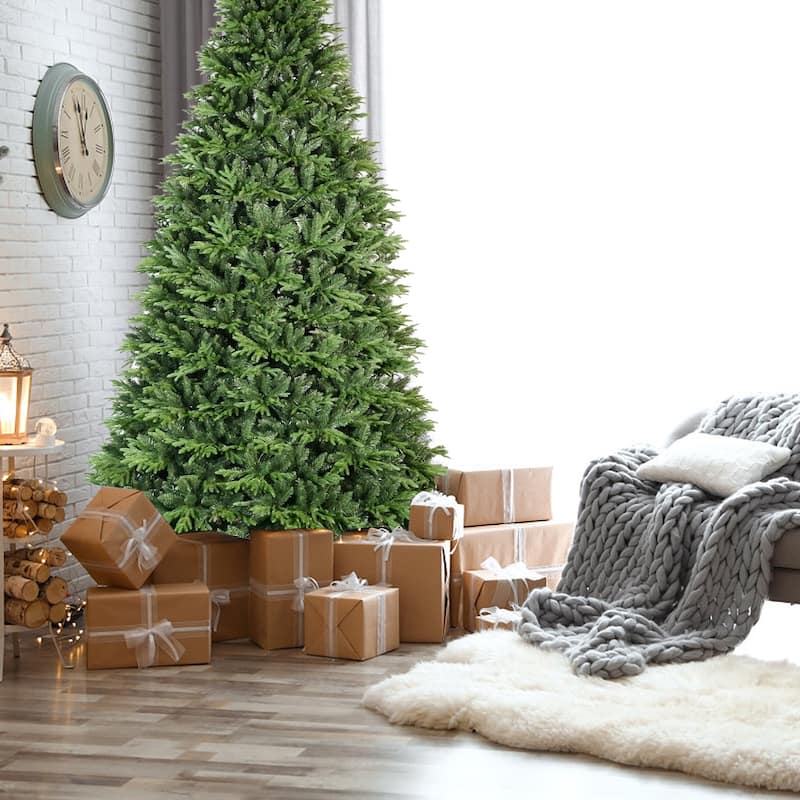 5ft Premium PE & PVC Artificial Christmas Tree, 1419 Realistic Branch Tips, Hinged Metal Stand, Green Holiday Tree