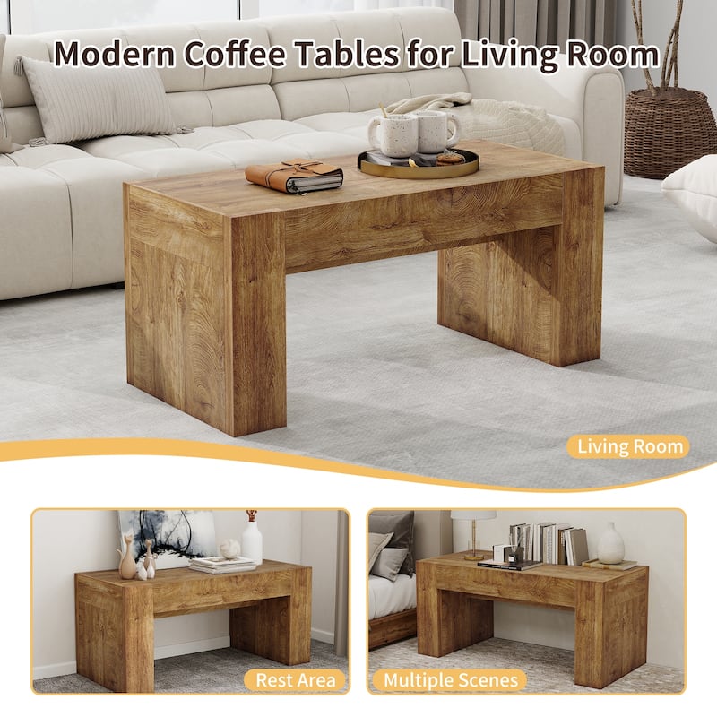 48" Farmhouse Coffee Table Center Table Side Table Cocktail Table Accent Table with Hidden Storage Drawer