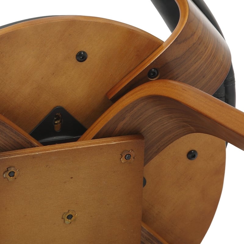 Brivo Modern Leather Swivel Accent Dining Chair in Solid Wood Frame with Open Curved Back Design for Home Living or Dining Room