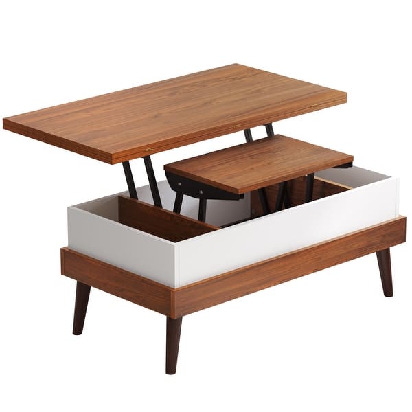 Moasis Lift Top Coffee Table with Hidden Storage Compartment and Shelf