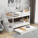 preview thumbnail 1 of 7, Staircase Storage Multifunctional Twin over Twin House Bunk Bed with Staircase and Storage White