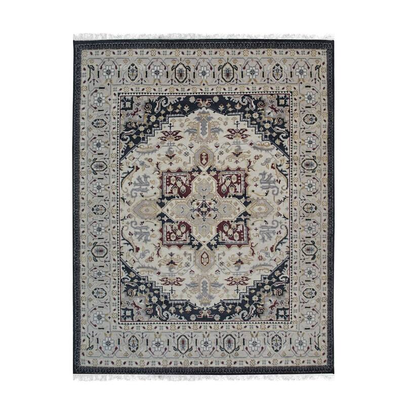 Beige Hand Knotted Wool Traditional Modern Rug 10' x 14' - Low Pile Dense Soft High Traffic Durable - N/A