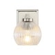 preview thumbnail 4 of 9, Golden Lighting 3094-BA1 Elliott 8" Tall Bathroom Sconce Pewter / Ribbed Clear Glass