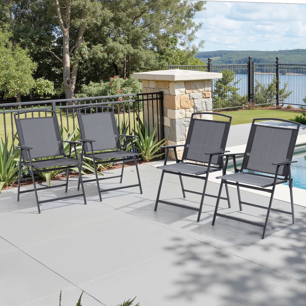 VredHom 4PC Patio Folding Outdoor Dining Chairs