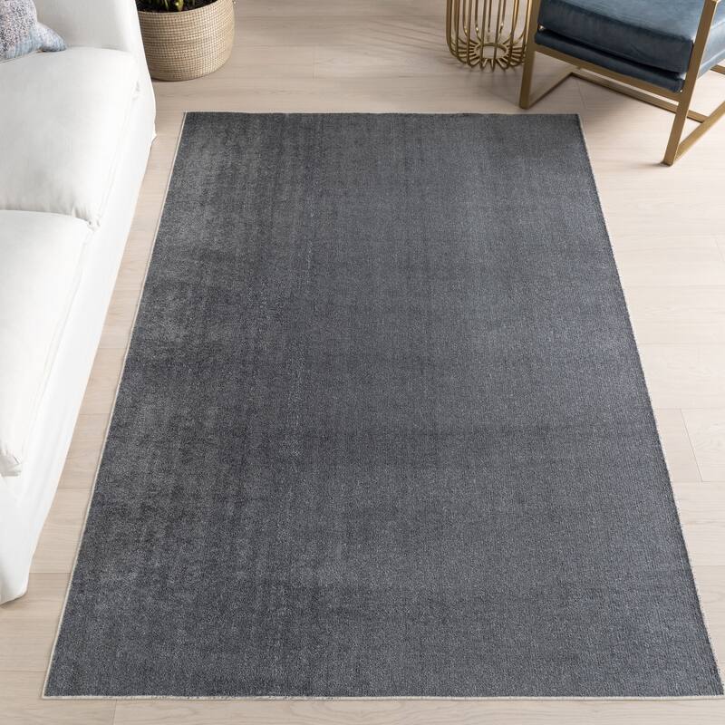 Nuloom Argelia Solid Machine Washable Area Rug - 7' 10" x 10' - Grey - Rectangle
