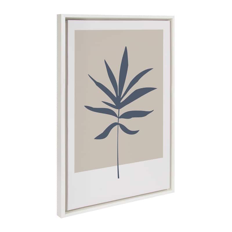 Kate and Laurel Blue Botanical Framed Canvas by Creative Bunch Studio - White - 23x33