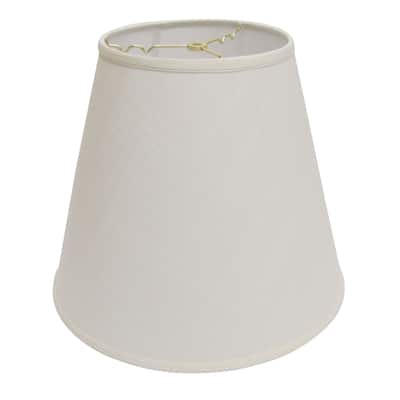 Deep Cone Hardback Lampshade with Washer Fitter, White Fabric Lampshade for Table Lamps, Natural Linen