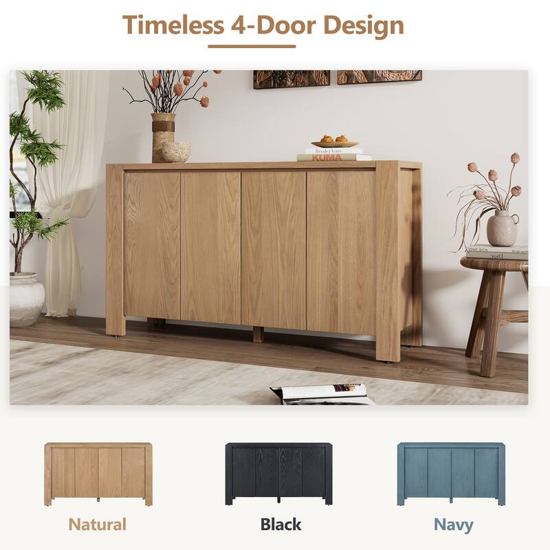 Buffet Cabinet Storage Sideboard with Adjustable Foot Pads and Shelves