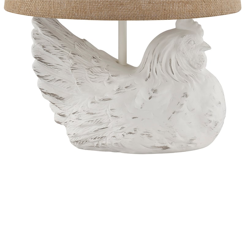 18"H Gold Resin Chicken Table Lamp With Shade - 12.5" x 12.5" x 18"